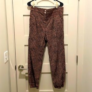 Anthro Johanna Cheetah Corduroy Joggers
